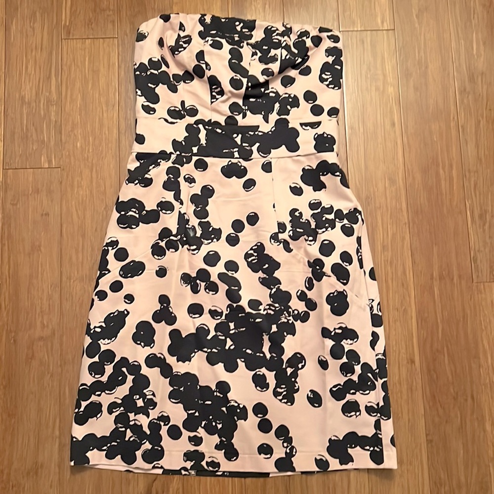 The Limited Pink and Black Strapless Dress